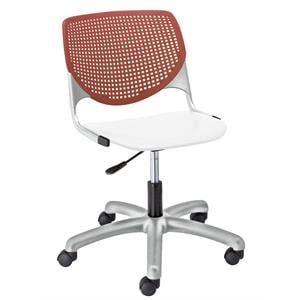 KFI KOOL Computer Chair Coral Back - White Seat