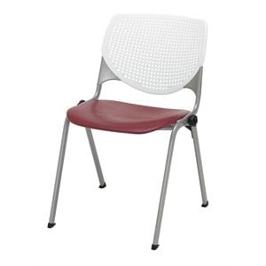 KFI KOOL Stack Chair - White Back - Burgundy Seat