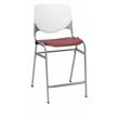 KFI Studios Plastic  KOOL Counter Stool - White Back - Burgundy Seat