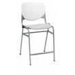 KFI Studios Plastic  KOOL Counter Stool - White Back - Light Grey Seat