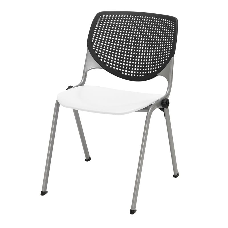 KFI KOOL Stack Chair - Black Back - White Seat