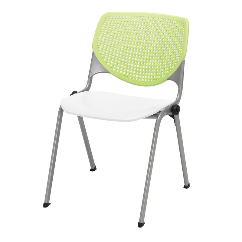 KFI KOOL Stack Chair - Lime Green Back - White Seat