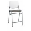 KFI Studios Plastic  KOOL Counter Stool - White Back - Brownstone Seat