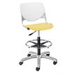 KFI KOOL Drafting Stool - White Back - Yellow Seat