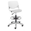 KFI KOOL Drafting Stool - White Back - Light Grey Seat