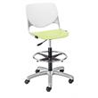 KFI KOOL Drafting Stool - White Back - Lime Green Seat