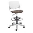 KFI KOOL Drafting Stool - White Back - Brownstone Seat