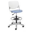 KFI KOOL Drafting Stool White Back - Peri Blue Seat