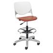 KFI KOOL Drafting Stool White Back - Coral Seat