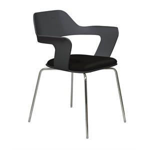 KFI Julep Stack Chair with Black Flex Shell - Tuxedo Fabric
