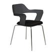 KFI Julep Stack Chair with Black Flex Shell - Tuxedo Fabric