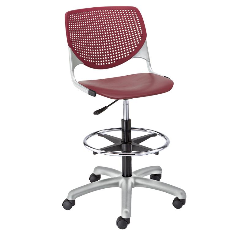 KFI Studios Plastic  KOOL Drafting Stool - Burgundy