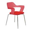 KFI Studios Julep Pimento Fabric Stack Chair with Red Flex Shell