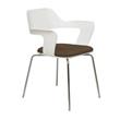 KFI Julep Stack Chair with White Flex Shell - Fudge Fabric