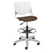 KFI KOOL Drafting Stool - Fudge Fabric Upholstered Seat