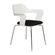 KFI Julep Stack Chair with White Flex Shell - Tuxedo Fabric
