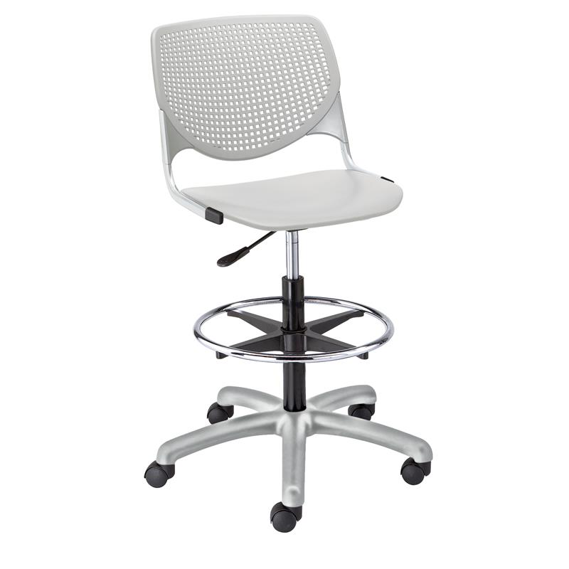 KFI Studios Plastic  KOOL Drafting Stool - Light Grey