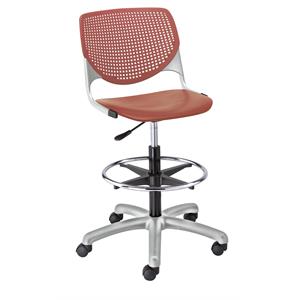 KFI Studios Plastic  KOOL Drafting Stool - Coral