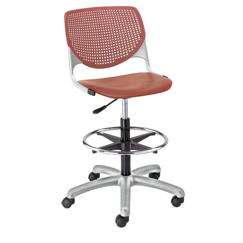 KFI Studios Plastic  KOOL Drafting Stool - Coral