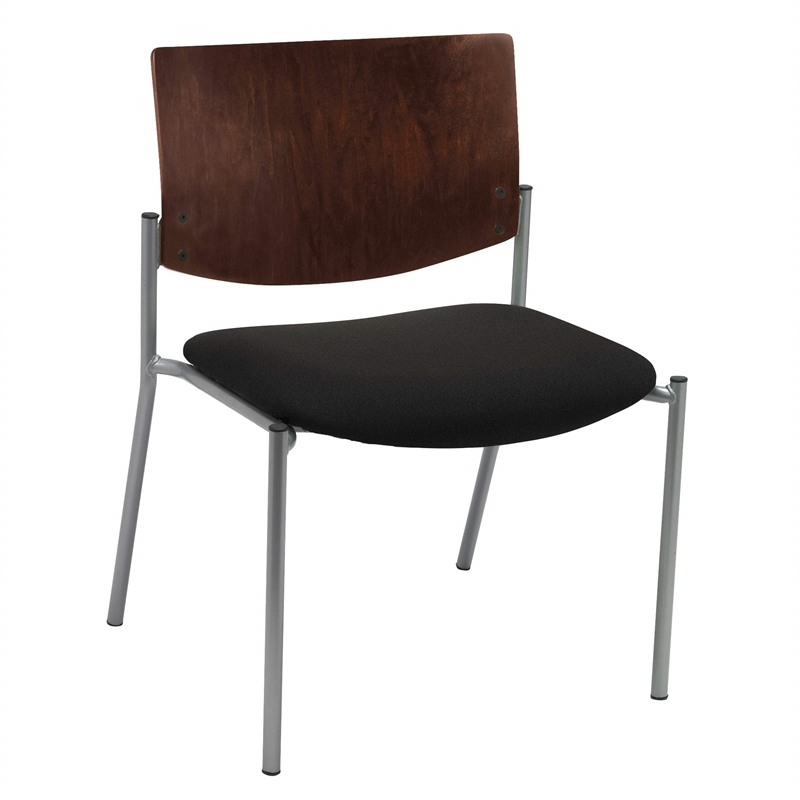 KFI Evolve Guest Chair - 400lb capacity - Black fabric - Chocolate Wood Back