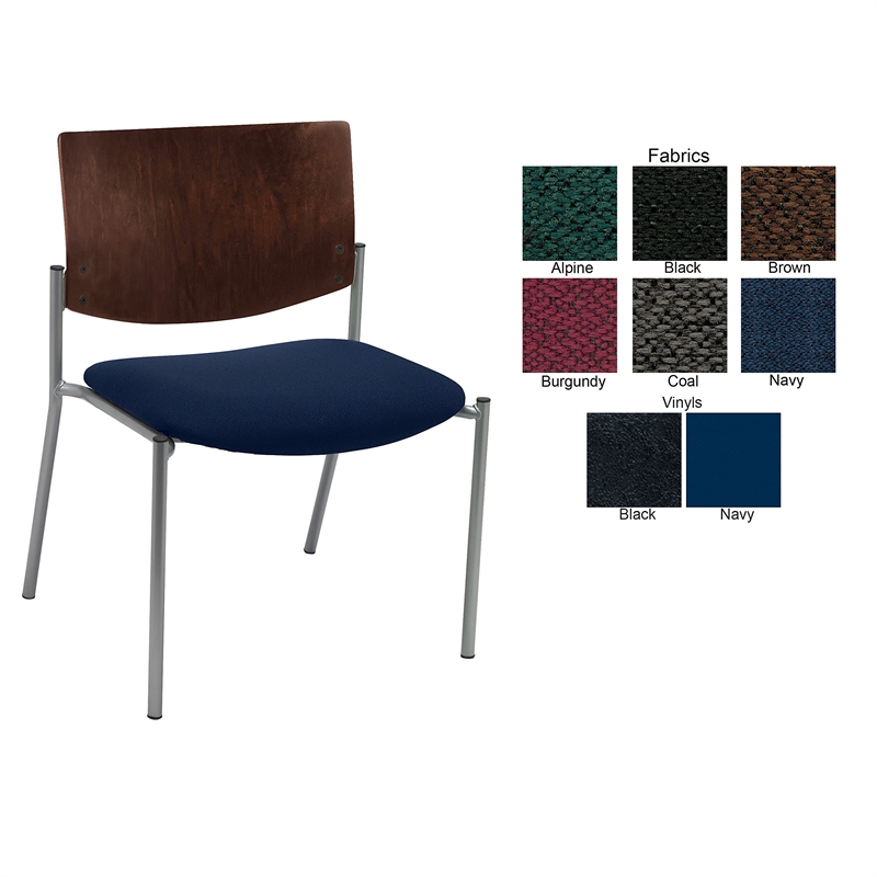 KFI Evolve Guest Chair - 400lb capacity - Black fabric - Chocolate Wood Back
