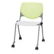KFI KOOL Stack Chair - Casters - Lime Green Back - White Seat
