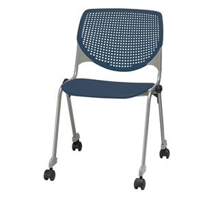 KFI KOOL Stack Chair - Casters - Navy