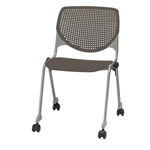 KFI KOOL Stack Chair - Casters - Brownstone