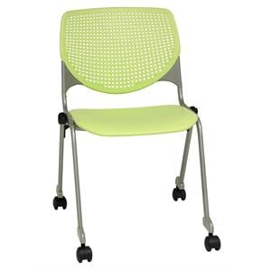 KFI KOOL Stack Chair - Casters - Lime Green