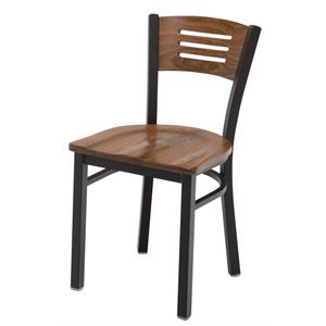 KFI Ladder Back Metal Cafe Chair - Walnut