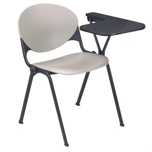 KFI Polypropylene Stacking School Chair - Left Writing Tablet - Grey