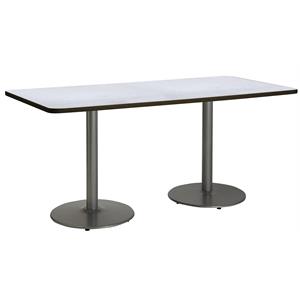 KFI 30&quot x 72&quot Conference Table - Grey Top - Round Silver Base