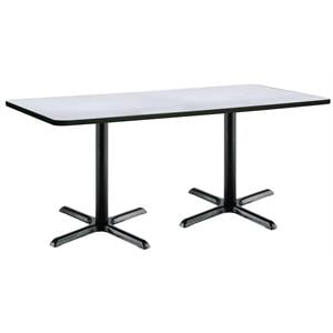 KFI 36&quot x 72&quot Pedestal Table - Grey Top - Black X-Base