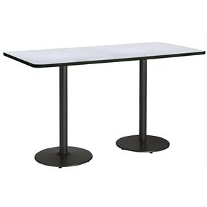 KFI Mode 36&quot x 84&quot Conference Table - Grey - Round Black Base - Bistro Height