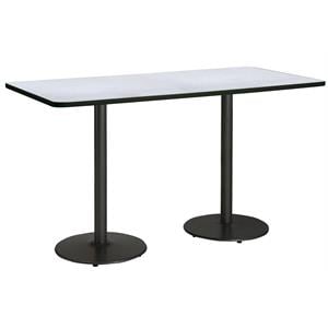 KFI Mode 36&quot x 96&quot Conference Table - Grey - Round Black Base - Bistro Height