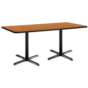KFI 30&quot x 72&quot Conference Table - Medium Oak Top - Black X-Base