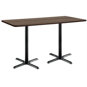 KFI Mode 36&quot x 72&quot Conference Table - Teak - Black X Base - Bistro Height