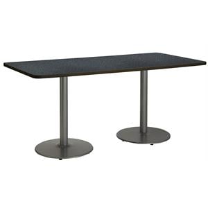 KFI 36&quot x 72&quot Pedestal Table - Graphite Top - Round Silver Base