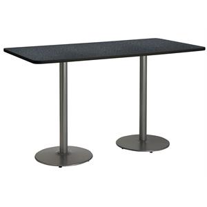 KFI 36&quot x 72&quot Pedestal Table - Graphite Top -  Bistro Height