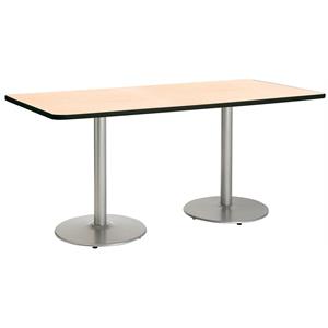KFI Mode 42&quot x 96&quot Conference Table with Natural Round Silver Base Bistro Height