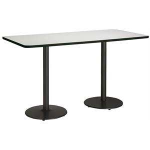 KFI Mode 42&quot x 72&quot Conference Table Linen Round Black Base Bistro Height