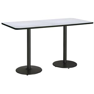 KFI Mode 42&quot x 72&quot Conference Table Grey Round Black Base Bistro Height