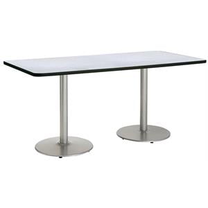 KFI Mode 42&quot x 72&quot Conference Table Grey Round Silver Base Standard Height