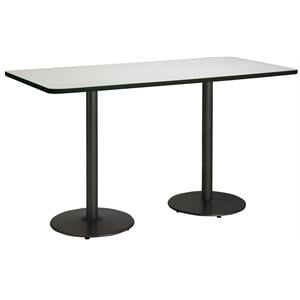 KFI Mode 42&quot x 84&quot Conference Table Linen Round Black Base Bistro Height