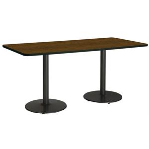 KFI Mode 42&quot x 84&quot Conference Table Walnut Round Black Base Standard Height