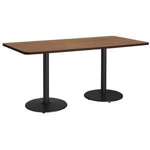 KFI Mode 42&quot x 96&quot Conference Table with Cherry Round Black Base Bistro Height