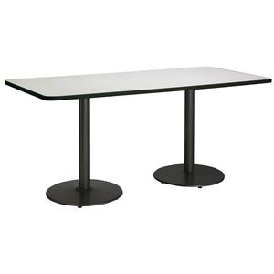 KFI Mode 42&quot x 96&quot Conference Table with Linen Round Black Base Bistro Height