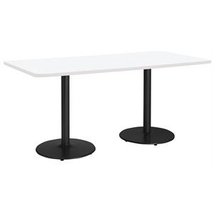 KFI Mode 42&quot x 96&quot Conference Table White Round Black Base Standard Height