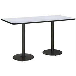 KFI Mode 42&quot x 96&quot Conference Table Grey Round Black Base Bistro Height