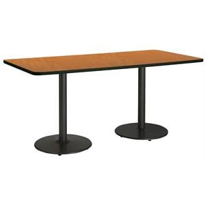 KFI Mode 42&quot x 96&quot Conference Table Oak Round Black Base Standard Height